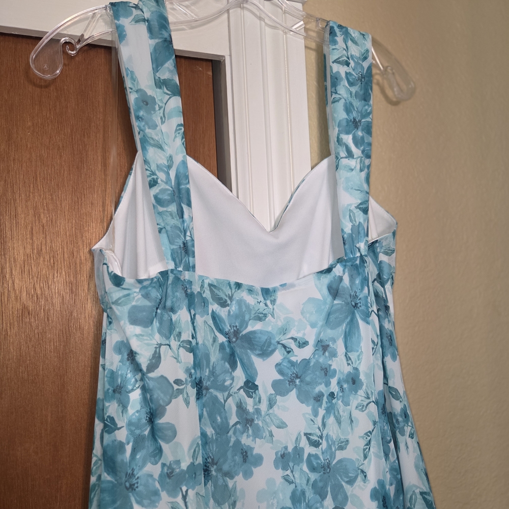 New 18W Connected Apparel Teal White Chiffon Lace Jacket Summer Dress - Picture 13 of 13